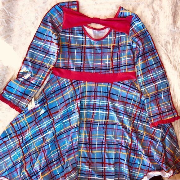NWOT Girls Size 12 Three Friends LS A Line Dress - Picture 4 of 6